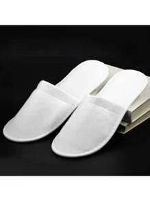 1/5/10/20双一次性包头浴室拖鞋，适合在家招待客人，价格实惠的SPA - 白色 - 查看 4