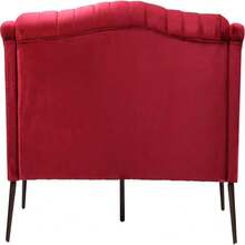 73.25-Inch Overstuffed Barry Loveseat Sofa Comfy Couch With Middle Leg, Chesterfield Button Tufted Velvet Fabric Couch Deep Seat Leisure Love Seat W/Rolled Arms And Wood Legs For Living Room Bedroom,17248498