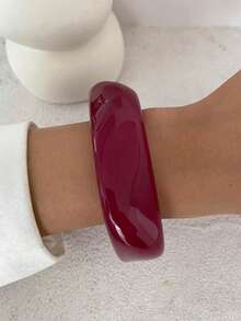 1 chiếc vòng tay nhựa Acrylic phong cách Punk cổ điển, vòng tay dày thời trang tối giản, phóng đại, phù hợp để đeo hàng ngày cho phụ nữ, tụ tập bạn bè, quà tặng ngày lễ, tiệc cưới (Họa tiết màu trên vòng tay là ngẫu nhiên và có thể khác so với sản phẩm thực tế) - Vòng tay thời trang phóng đại - Xem 6