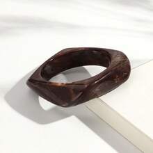 复古超大不对称棕色亚克力树脂粗手镯,女士手镯,哥特几何吊坠手镯,情侣首饰礼物 - 彩色 - 查看 33