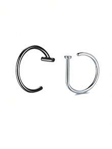 1 Stück/2 Stücke Fake Nasenring Faux Piercing Schmuck 8 mm Fake Nasenring Hoop für Faux Lippe Septum Nasenring Set Fake Lippring Lippennagel Neu Keine Perforation erforderlich - Verschiedenfarbig - Übersicht 9