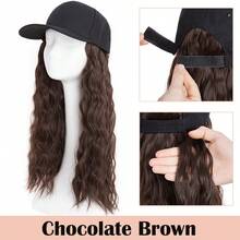 16inch/40cm Adjustable Baseball Cap Hat With Long Wavy Curly Hair Wig Synthetic Hairpiece Corn Wave Curly Hair Extensions For Women Daily Wear, Easy To Put On And Take Off, Natural Looking, Soft And Breathable, Perfect For Casual Outings And Sports Events Halloween Xmas Party - 彩色 - 查看 17