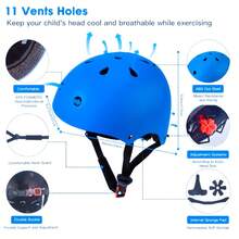 BAT DEICIDE Toddler Kids Helmet Adjustable, Protective Gear Set With Knee Elbow Wrist Pads For Boys Girls Age 5-9, Bike Skateboard Scooter Roller Skating Safety Equipment - Black - View 3