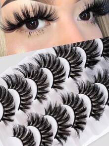 10/8 对自然假睫毛蓬松水貂假睫毛 5D 卷曲 16 毫米纤细猫眼睫毛浓密睫毛延长套装 - 非常适合日常使用 假睫毛、睫毛、睫毛、假睫毛 - 自然纖長款 - 查看 15