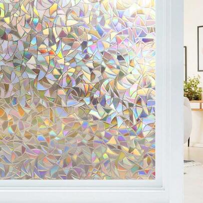 Película Adesiva Decorativa 3D Eletrostática Mod. Mosaico Ladrilho para Portas Janela e Box Banheiro