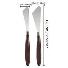 2/4 piezas Espátulas profesionales de acero inoxidable con mango de madera, rasquetas de pintura, cuchillos para mezclar pintura, espátulas de pintura para estudiantes de arte y pintores