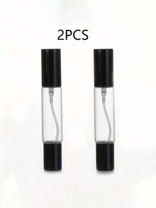 2pcs 0.34oz Dual-Purpose Perfume Spray Bottles With Rollerball - Made Of Clear Glass, Refillable, Portable And Practical, Ideal For Travel And Office, Includes Fragrance And Skincare Mist Bottles, Travel Accessories |   Portable Perfume Dispenser |   Refillable Spray Bottles - 1 - View 2