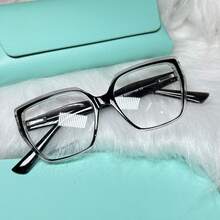 Acetate Nylon Glasses, Women's Square Butterfly Frame - preto - 查看 1