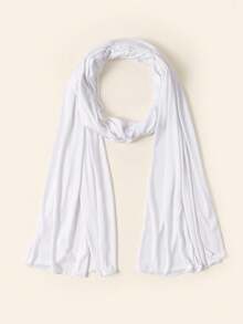 Seidenes, einfarbiges Kopftuch, langer Schal, minimalistischer Stil, perfekt als täglicher Stirnband-Kopfschmuck, weiches Hidschab, klassisches Turban-Accessoire für Abaya-Kleidung - Babyblau - Übersicht 8