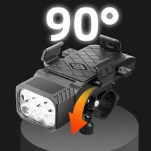 5-In-1 Bicycle Light: Rechargeable Power Bank, Horn, Fog Light, Front Light, Phone Holder, Suitable For Mountain Bikes, Lighting And Riding Gear - Multicolor - View 6