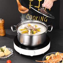 Stainless Steel Soup Pot, Household Noodle Pot, Induction Cooker, Suitable For Gift Small Soup Pot, Stainless Steel Thick Soup Pot, Noodle Pot, Household Large Capacity Boiling Water Pot, Soup Cooking Induction Cooker, Gas Stove, Universal - Multicolor - View 3