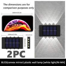 10LED/8LED Solar Wall Lights, 1/2/6pcs Multi-Pack Options, Up & Down LED Lamp Design Suitable For Decorating House Exterior Walls, Fences, Corridors, Decks, Stairs, Gardens, Front/Backyard - Black - View 23