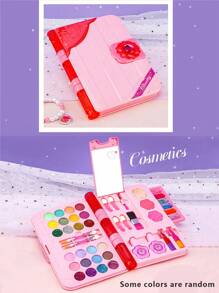女童化妆套装公主化妆包礼盒儿童演出彩妆套装仿真梳妆台口红眼影腮红儿童过家家化妆化妆品非真妆 - M-635 彩妝包 - 查看 14