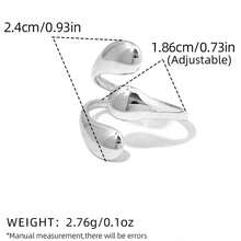 Frminee Bộ 3 chiếc nhẫn hình học bằng thép không gỉ mạ vàng 18K cao cấp, thời trang, tối giản, thanh lịch, độc đáo, tinh tế, thích hợp cho nữ đeo hàng ngày hoặc làm quà tặng. - Bạc - Xem 8