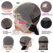 New Arrival Lagos Hairline Bone Straight 250% Density 13x6 HD Lace Frontal Wigs Human Hair Natural M Shaped Hairline With Window's Peak For Natural Look Pre Plucked Pre Bleached Lagos Hairline Lace Front Wig Most Realistic Hairline & Breathable Daily Wear - Natural Black - View 12