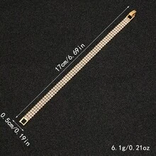 Multi-Layered Rhinestone Wrap Cuff Bracelet Vintage Crystal Open Wide Bangle Cuff Sparkly Bridal Prom Party Stretchy Wrist Jewelry For Women - Vàng - Xem 5