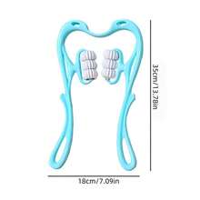 多功能手动颈部按摩器，手持式迷你夹式颈部按摩器，适用于颈部、肩部和背部，家用 - 彩色 - 查看 3