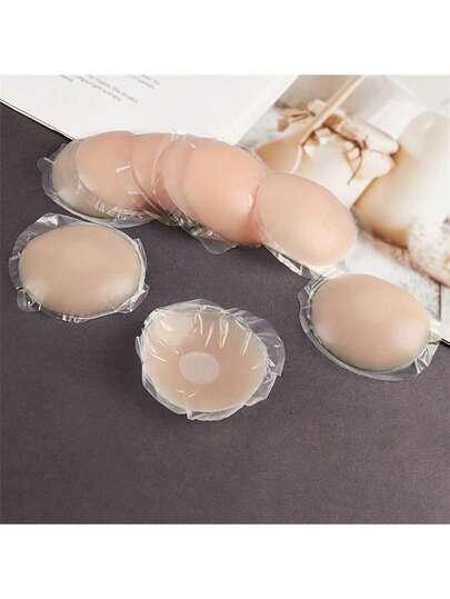 10 个可重复使用的无缝硅胶乳贴 - 隐形、自粘、防凸乳房贴片，适合女性 - 舒适、透气、易于清洁的胸罩配件（2/10 件）