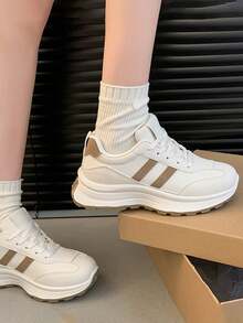 Teens' Casual Sneakers, Back To School Bestseller For Autumn/Winter, Non-Slip & Durable Girls' Shoes, Versatile Sports & Leisure Small White Shoes
