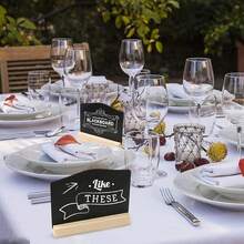 12pcs Wooden Double-Sided Small Chalkboards With Stands, Mini Blackboard Set For Marking, Tabletop Cards, Message Boards, Price Tags, Suitable For Parties, Weddings And Other Celebrations