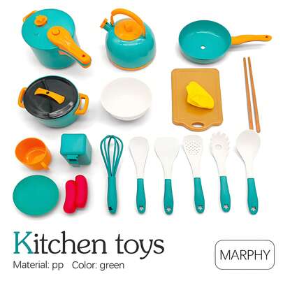 22pcs 2-Color Kitchen Playset | Simulated Cookware, Pot, Pan, Pressure Cooker, Spoon And Kettle, Suitable For Indoor And Outdoor Use, Great For Boys And Girls