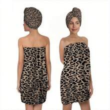 2 件柔软豹纹浴巾 - 速干毛巾，可机洗，现代风格，黑白猫咪和粉色心形图案，非常适合家庭浴室装饰，浴巾 | 超柔软面料，万圣节礼物，节日礼物，浴巾，送给自己、朋友和家人的礼物 - 彩色 - 查看 2