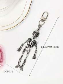 1pc Halloween Skeleton-Shaped Keychain - Halloween Anime-Inspired, Fashionable Vintage Skull Frame Halloween,Durable Metal With Lobster Claw Clasp,Home Decoration,Earphone Pendant, Mobile Phone Shell Pendant- Perfect For Car Keys, Backpacks & Bags ,It Is Also A Good Choice For Giving Gifts.Goth ,Y2k,For Men And Women - Perfect For Backpacks & Gothic Fans