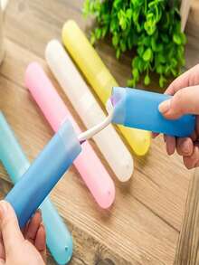 1pc/2pcs/4pcs Travel Toothbrush Protective Case, Minimalist Portable Dustproof Toothbrush Holder For Home Use