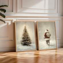 2 pezzi Stampe su tela di arte murale natalizia vintage, stampe neutre, dipinti di Babbo Natale e albero di Natale, poster per decorazioni invernali e natalizie per soggiorno, camera da letto, stile fattoria, regalo per lei, senza cornice, decorazioni natalizie, decorazioni albero di Natale, decorazioni regalo di Natale, decorazioni Ringraziamento, matrimonio, decorazioni per la casa, decorazioni autunnali, decorazioni per compleanni, forniture per feste, decorazioni per vacanze e festival interni, decorazioni Ognissanti, decorazioni murali, ornamenti Ognissanti - Multicolore - Visualizzare 2