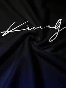 Men's Gradient "King" Letter Print Hoodie And Pants Set - Multicolor - View 4