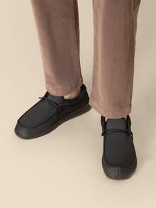 Men's Loafers Casual Dress Shoes Drive Breeze Slip-On Stretch Lightweight Comfortable Boat Shoes Lightweight Walking Work Soft - 黑與白 - 查看 3