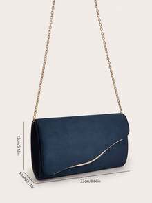 AIBBYDAR Navy Blue Velvet Women's Evening Bag, Fashion Clutch Purse, Makeup Bag, Lightweight Crossbody Bag, Suitable For Business, Commute, Wedding, Gala, Party, Holiday Gathering - Navy Blue - View 9