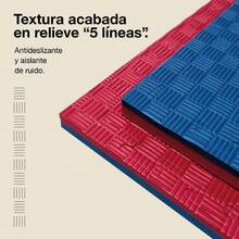 JOWY Tatami Puzzle 1x1m 2cm - Esterilla Gimnasio Puzzle | Goma EVA Reversible Varios Modelos y Colores | Esterilla Antideslizante para Artes Marciales, Fitness, Piscina, Juegos Infantiles y Suelo Tatami Japonés | Protege, Aísla y Decora | Entrega en 48-72h - Azul/Rojo - Ver 4
