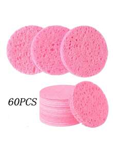 10/20/30/50/60/100 件 100% 天然压缩面部海绵，天然纤维素面部海绵，用于清洁、去角质、洗脸、卸妆和 SPA 使用 - 女士旅行护肤必需品，可重复使用的化妆海绵，配有透明塑料海绵储物罐，适合家庭和旅行 - 彩色 - 查看 9