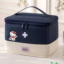 Sanrio 1 قطعة حقيبة إسعافات أولية كبيرة قابلة للطي من النايلون مقاومة للماء من سانريو هيلو كيتي - حقيبة طبية وللوقاية من الأوبئة محمولة بسحاب أحمر - حقيبة تخزين طبية للطوارئ للسفر والتخييم المنزلي - حقيبة طبية ، صندوق إسعافات أولية ، منظم للسفر ، ضروريات السفر ، معدات السفر ، حقيبة سفر للكليات والعطلات والرحلات البحرية والتخييم الصيفي والمشي لمسافات طويلة والمعدات الصيدلية