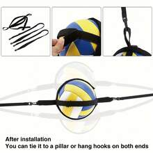 1 套多功能排球训练腰带 - 排球训练装备助手，排球训练装置 - 易于使用，用于发球、二传和扣球练习，适合初学者和专业人士的单人发球和扣球训练器，提高初学者的发球和跳跃能力，涤纶材质，适用于初学者排球装备、排球训练、排球配件、运动配件、游乐场、男士礼物、运动员礼物 - 黑色 - 查看 4