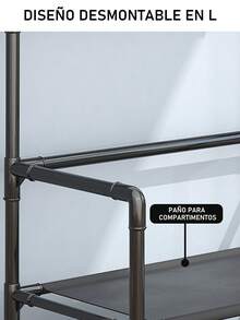 Zapatero Apilable Multiusos Con Marco De Metal, Estante Para Construir, Caja De Zapatos Portátil, 3/5 Niveles, Plegable, Creativo, De Hierro, Gran Estante De Almacenamiento Para Dormitorio, Armario, Zapatero, Caja De Almacenamiento De Zapatos Con Gancho Para Sombrero, Perchero, Entrada, Estante De Almacenamiento Grande, Zapatero, Armario, Sombrero, Zapatero, Abrigo Estante, Estante De Almacenamiento Multifuncional De Entrada - Cuatro capas - Ver 8