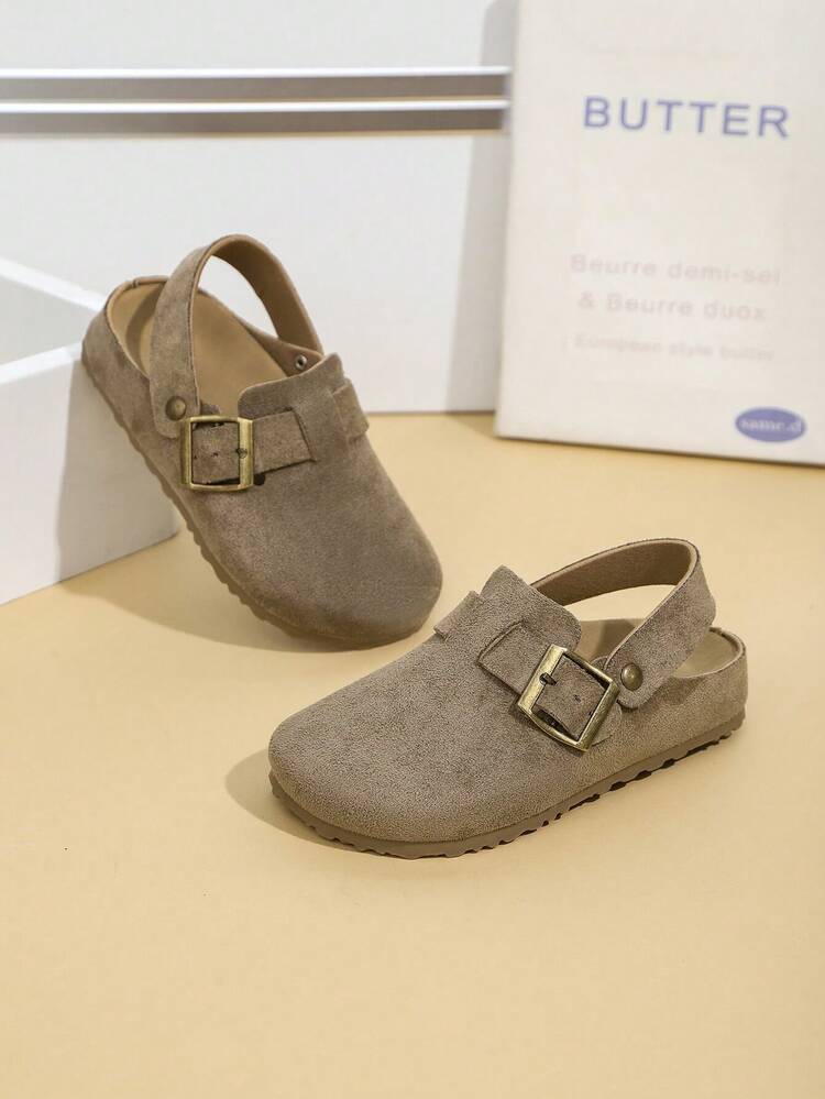 Zapatos planos tipo mule de slip-on para niñas/niños, adecuados para todas las estaciones - Caqui - Añade 1