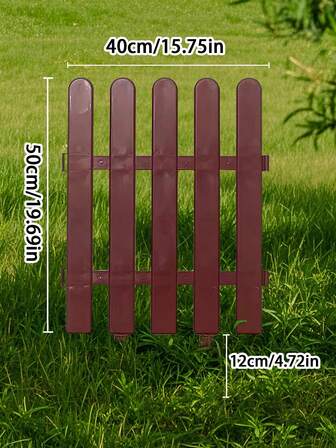 1pc Brown Plastic Fence, Garden Railing, Outdoor Interlocking Small Fence