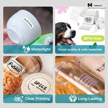 Makrlife 透明热敏标签，50x50mm，1.97 X 1.97 英寸，小型标签打印纸，可打印透明贴纸，适用于小型企业、家庭、婚礼、蜡烛、信封、瓶子、罐子、DIY 徽标设计、多用途防水标签卷，150 个标签/卷 - 彩色 - 查看 4