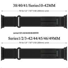 Trail Loop 尼龙表带，兼容 表带 49mm 46mm 45mm 44mm 42mm 41mm 40mm 38mm 男女款，坚固耐用的编织弹性运动表带，兼容 Ultra 系列 11/10/9/8/7/6/SE/5/4/3/2/1/SE - 黑(黑彩) - 查看 6