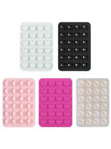 3/5Pcs Multi-Purpose Square Silicone Suction Cup Mobile Phone Holder, 24-Hole Suction Cup With Strong Adhesiveness, 1/10/20/30/40/50/60Pcs,Suitable For Various Scenarios To Prevent Phone Falling, Used For Video, Vibration, And Self-Portrait Phone Accessories