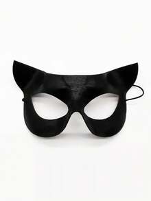 1pc Halloween Cosplay Prop Lace Cat Mask Face Cover, Photo Prop, Gothic Style Lace Mask, Sexy Lingerie Accessory