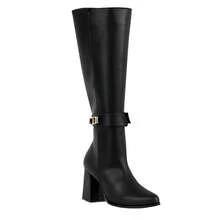 Bota Larga Alta para mujer Comoda Ligera Juvenil Kuali Shoes - Negro - Ver 2
