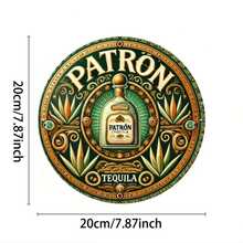 Circular Patron Tequila Aluminum Sign Vintage Metal Wall Art With High-Definition Print Durable And Deform-Resistant - 彩色 - 查看 4