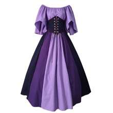 Women's Costumes - Purple Patchwork Dress - View 6