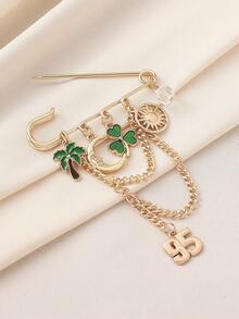 1 chiếc ghim cài áo mặt dây chuyền hình cây cọ, cỏ ba lá, mặt trời và mặt trăng trang nhã dành cho ngày lễ Thánh Patrick, kèm dây tua rua, thích hợp cho phụ nữ đeo hàng ngày, trong các lễ hội, tiệc tùng, có thể điều chỉnh để vừa vặn với eo, dùng để trang trí mũ, tạo kiểu đa năng. - Nhiều màu - Xem 6