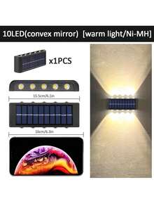 10LED/8LED Solar Wall Lights, 1/2/6pcs Multi-Pack Options, Up & Down LED Lamp Design Suitable For Decorating House Exterior Walls, Fences, Corridors, Decks, Stairs, Gardens, Front/Backyard - Black - View 18