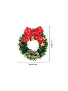 1/5/10pcs Mini Christmas Wreaths, Festive Plastic Ornaments, Artificial Holiday Tree Decorations,Christmas Decorations Mini Christmas Wreath Simulation Wreath Christmas Tree Decoration Accessories,Battery-Free, For Christmas, New Year, Valentine'S Day, Thanksgiving, Winter Party Decorations