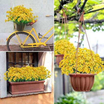 10 szt. sztucznych roślin o długości 31 cm/12,2 cala – sztuczna zieleń do użytku zewnętrznego, odporna na promieniowanie UV. Do dekoracji domu, kuchni/pokoju, donic wiszących do wewnątrz i na zewnątrz, jako dekoracja ścienna, do ogrodu i na dziedziniec, na Halloween, do dekoracji domu, do sypialni, jako dekoracja jesienna.